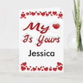 Gepersonaliseerde Valentijnskaart 'Mijn hart is va Kaart (Voorkant)