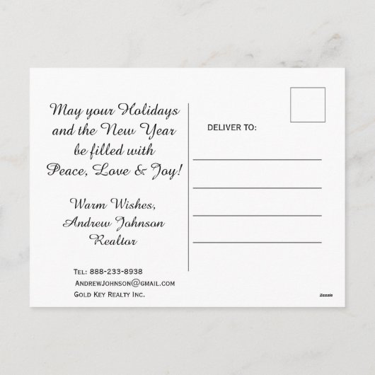 Gepersonaliseerde Van Bedrijfs de Moderne Redacteu Feestdagenkaart (Achterkant)