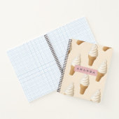 Gepersonaliseerde Vanilla Ice Cream Cone Patroon Notitieboek (Binnen)
