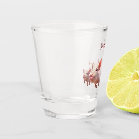Gepersonaliseerde varkens mok shot glas (Links)