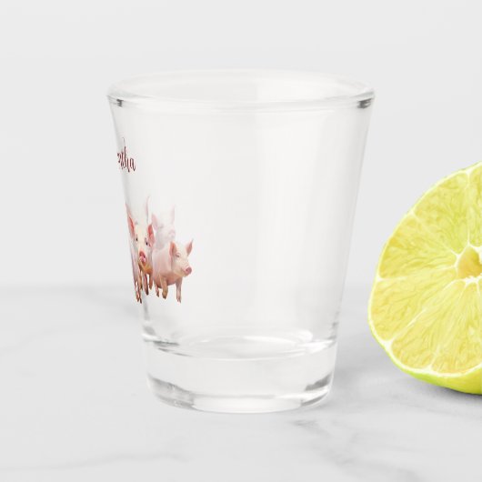 Gepersonaliseerde varkens mok shot glas (Rechts)