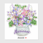 Gepersonaliseerde Vase van  Kolombloemen Sticker (Vel)
