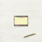 Gepersonaliseerde veelkleurige faux kerstverlichti post-it® notes (Op bureau)
