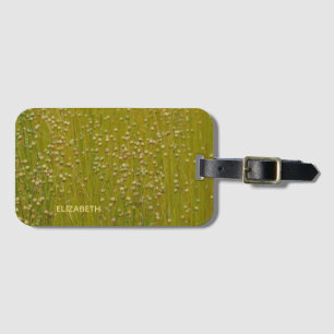 Gepersonaliseerde veelkleurige groene bloemen bagagelabel