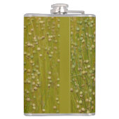 Gepersonaliseerde veelkleurige groene bloemen heupfles (Achterkant)