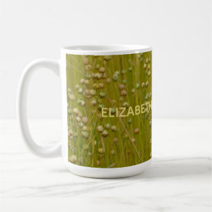 Gepersonaliseerde veelkleurige groene bloemen koffiemok