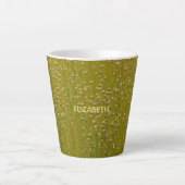 Gepersonaliseerde veelkleurige groene bloemen latte mok (Voorkant)