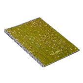 Gepersonaliseerde veelkleurige groene bloemen notitieboek (Rechterzijde)