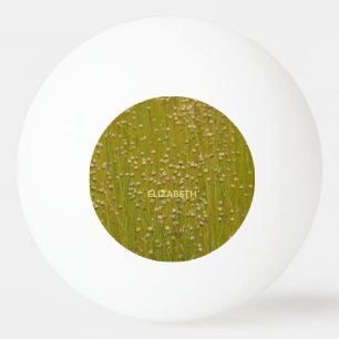 Gepersonaliseerde veelkleurige groene bloemen pingpongbal