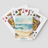 Gepersonaliseerde veelkleurige oceanside pokerkaarten (Achterkant)