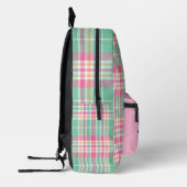 Gepersonaliseerde veelkleurige plaid bedrukte rugzak (Links)