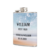 Gepersonaliseerde veelkleurige strandscène heupfles (Links)