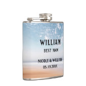 Gepersonaliseerde veelkleurige strandscène heupfles (Rechts)