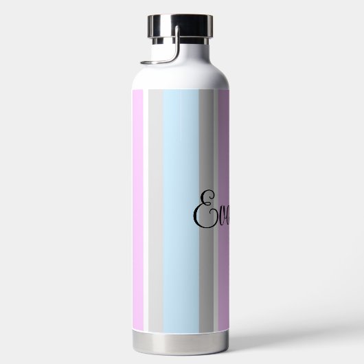 Gepersonaliseerde veelkleurige strepen waterfles (Rechts)