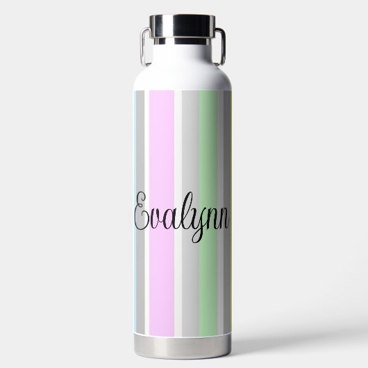 Gepersonaliseerde veelkleurige strepen waterfles (Voorkant)