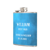 Gepersonaliseerde veelkleurige waterscène heupfles (Links)