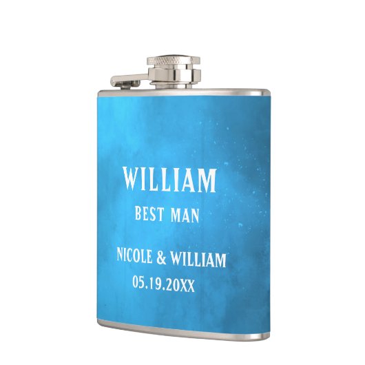 Gepersonaliseerde veelkleurige waterscène heupfles (Links)