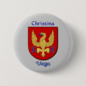 Gepersonaliseerde Vega Historisch Schild Ronde Button 5,7 Cm (Voorkant)