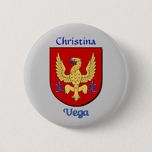 Gepersonaliseerde Vega Historisch Schild Ronde Button 5,7 Cm (Voorkant)