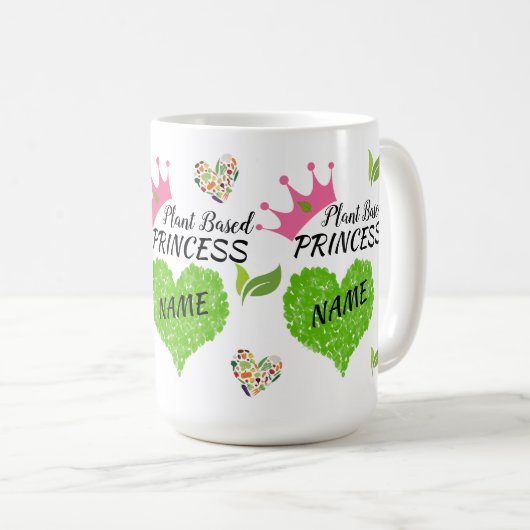 Gepersonaliseerde Vegan Princess Mok - Aangepaste (Voorkant rechts)