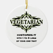 Gepersonaliseerde vegetariër keramisch ornament (Voorkant)