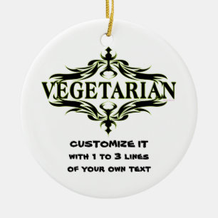 Gepersonaliseerde vegetariër keramisch ornament