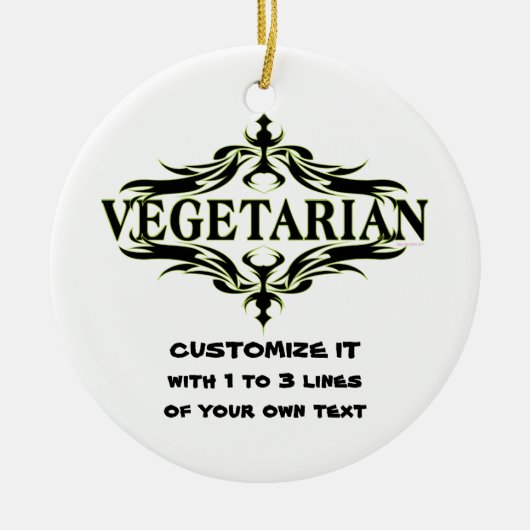 Gepersonaliseerde vegetariër keramisch ornament (Voorkant)