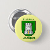 Gepersonaliseerde Velasquez Historisch Schild Ronde Button 5,7 Cm (Voorkant /achterkant)