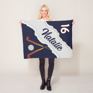 Gepersonaliseerde Veldhockeydeken, Aangepaste Naam Fleece Deken
