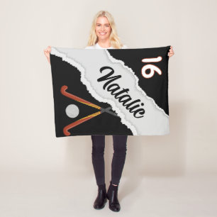 Gepersonaliseerde Veldhockeydeken, Aangepaste Naam Fleece Deken