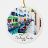 Gepersonaliseerde Venetië Ornament, Italië Gift Keramisch Ornament (Voorkant)