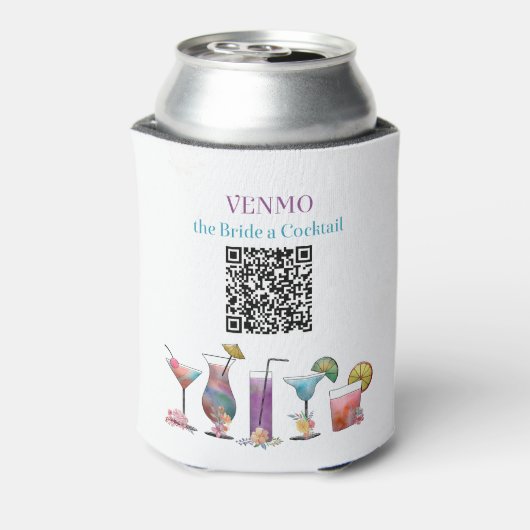 Gepersonaliseerde VENMO de Bruid een Cocktail QR C Blikjeskoeler (Blikje Achterkant)