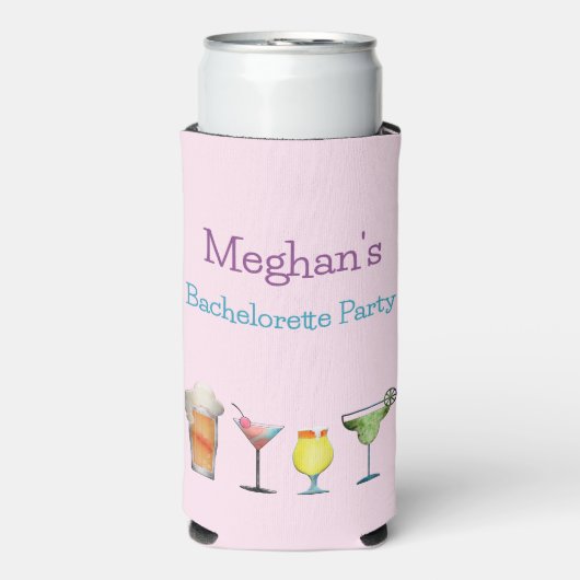 Gepersonaliseerde VENMO de bruid een cocktail QR-c Seltzer Blikjeskoeler (Seltzer Voorkant)