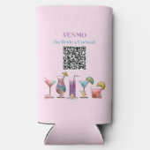 Gepersonaliseerde VENMO de bruid een cocktail QR-c Seltzer Blikjeskoeler (Achterkant)