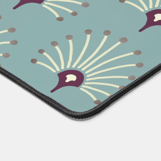 Gepersonaliseerde  ventilatorpatroonviolet op blau bureaumat (Hoek)