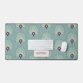 Gepersonaliseerde  ventilatorpatroonviolet op blau bureaumat (Keyboard & Muis)