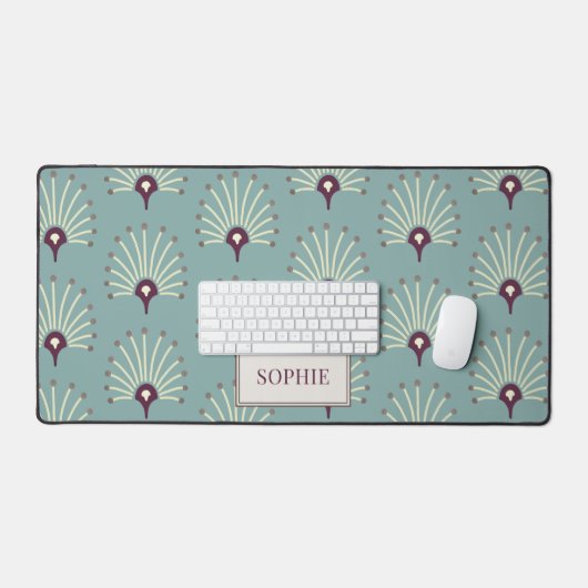 Gepersonaliseerde  ventilatorpatroonviolet op blau bureaumat (Keyboard & Muis)