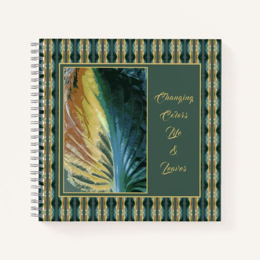Gepersonaliseerde veranderende kleuren Autumn Leaf Notitieboek (Voorkant)