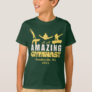 Gepersonaliseerde verbazingwekkende gymnast Locati T-shirt