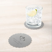 Gepersonaliseerde Verbonden Harten Zilver Grijs Kartonnen Onderzetters (Insitu)