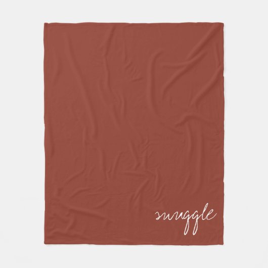 Gepersonaliseerde verbrande Umber Snuggle Fleece Deken (Voorkant)