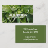 Gepersonaliseerde "Verdant Leaves" (Amerikaans) Visitekaartje (Voorkant / Achterkant)