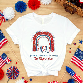 Gepersonaliseerde Verenigde Staten Regenboog Rood T-shirt