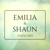 Gepersonaliseerde verfijnde bruiloft venster Cling Raamsticker (Vel 3)