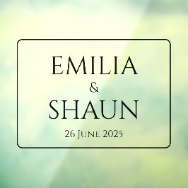 Gepersonaliseerde verfijnde bruiloft venster Cling Raamsticker