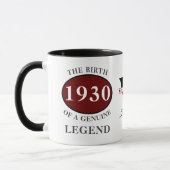 Gepersonaliseerde Verjaardag 1930 Monogram Legende Mok (Links)