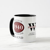 Gepersonaliseerde Verjaardag 1940 Monogram Legend  Mok (Voorkant links)