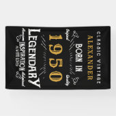 Gepersonaliseerde verjaardag 1950 Legendary Distre Spandoek (Horizontaal)