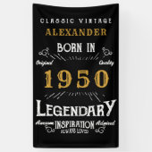 Gepersonaliseerde verjaardag 1950 Legendary Distre Spandoek (Verticaal)