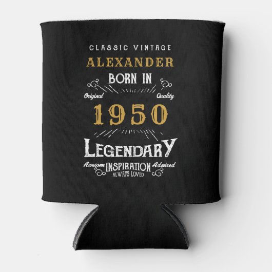 Gepersonaliseerde verjaardag 1950 Voeg Jouw naam L Blikjeskoeler (Voorkant)